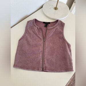 New 97% cotton zip tank top